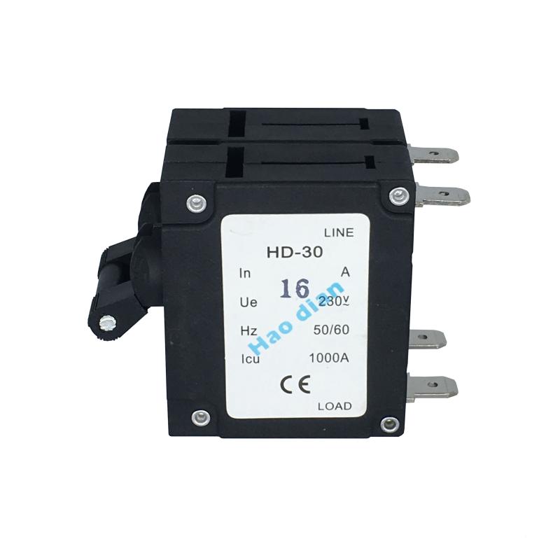 好電塑殼斷路器HD-30系2P/16A磁力液壓設(shè)備保護電磁式斷路器插腳