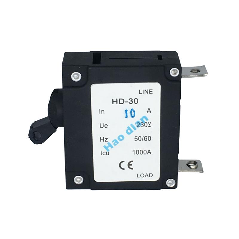 磁力液壓電磁塑殼斷路器HD-30系1P/10A液壓 設(shè)備保護電磁式斷路器