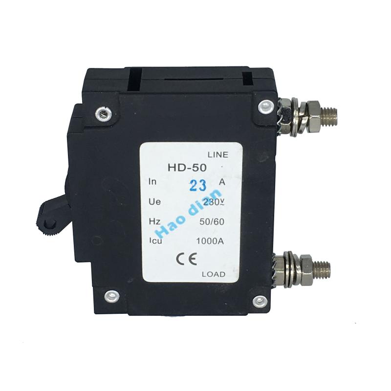 特價電流保護開關液壓電磁斷路器HD-50/1P 23A過載設備保護斷路器